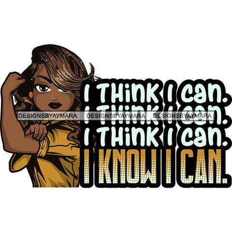 Afro Lola Strong Lady We can Do It Woman Power Flexing Arms Believe in Yourself Quotes .SVG Cutting Files For Silhouette and Cricut and More!