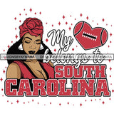 South Carolina Collage Football Melanin SVG Cutting Files For Silhouette Cricut and More