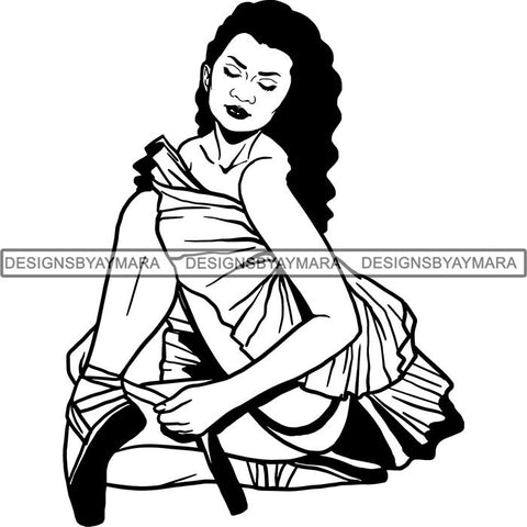 Afro Black Ballerina Woman Ballet Dancer .SVG Cut Files For Silhouette and Cricut