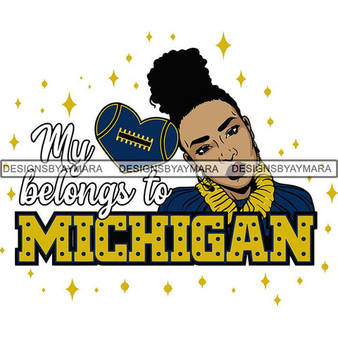 Michigan Collage Football Melanin SVG Cutting Files For Silhouette Cricut and More