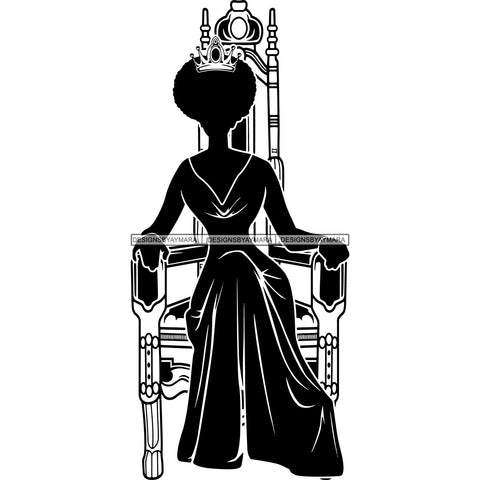 Afro Queen Silhouette SVG African Goddess Cutting Files 1