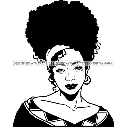 Afro Woman SVG Turban Head Wrap Cutting Files For Silhouette Cricut and More