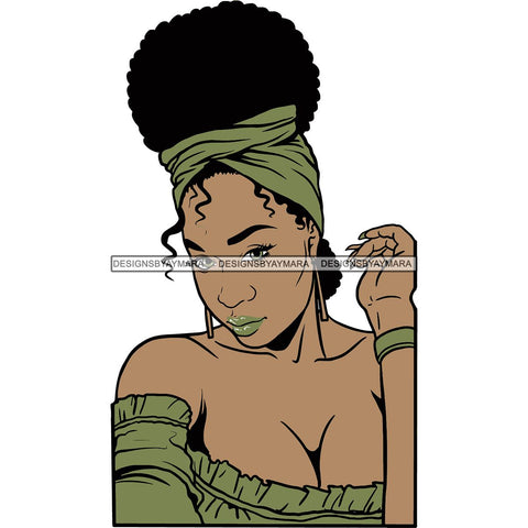 Afro Woman SVG Turban Head Wrap Cutting Files For Silhouette Cricut and More