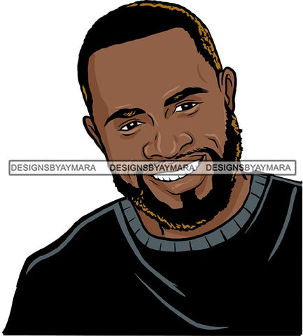 Attractive Black Man Bearded Hipster Model Fashion Male Guy Hombre Masculino Guapo Stylish Close-up Sexy Macho Manly SVG Files For Cutting