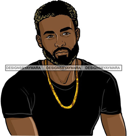 Attractive Black Man Bearded Hipster Model Fashion Male Guy Hombre Masculino Guapo Stylish Close-up Sexy Macho Manly SVG Files For Cutting