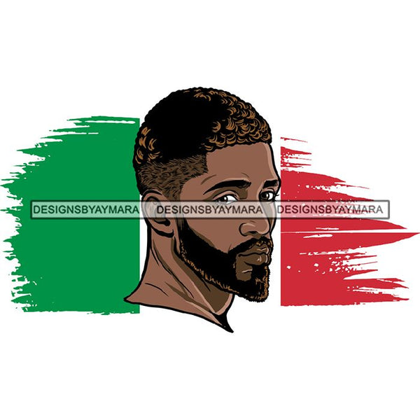 Italy Country Attractive Black Man Bearded Hipster SVG Files For Cutting