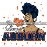 Auburn Collage Football Melanin SVG Cutting Files For Silhouette Cricut and More