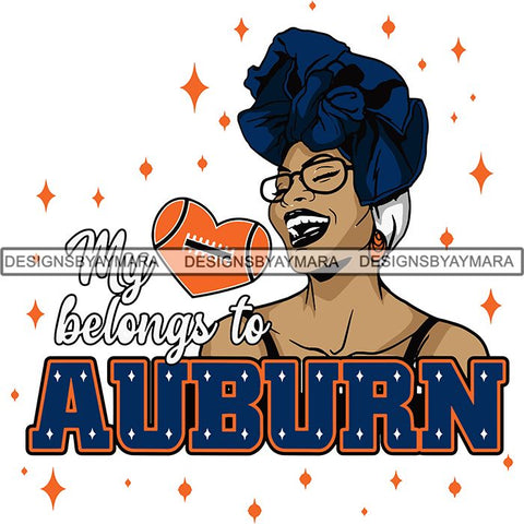 Auburn Collage Football Melanin SVG Cutting Files For Silhouette Cricut and More