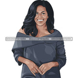 Michelle Obama African American Leader Proud Roots .SVG Clipart Vector Cutting Files