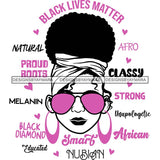 Afro Lola Boss Lady Black Lives Matter Quotes Dope Diva Glamour Wearing Glasses Accesories .SVG Cut Files