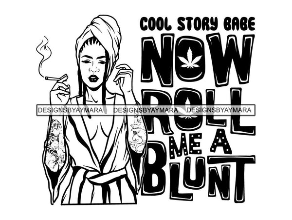 Woman Smoking Pot Deadlock Braids Hairstyle Rasta Queen Blunt Weed Cannabis 420 Marijuana Stoner High Life .SVG Cut File For Silhouette and Cricut