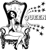 Afro Queen Goddess Melanin Nubian Glamour .SVG Cutting Files For Silhouette and Cricut