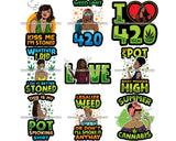 Bundle 9 Marijuana Cannabis Hashish Weed Leaf Grass Dope 420 Hemp Pot Joint Blunt Stoned High Life SVG Cutting Files