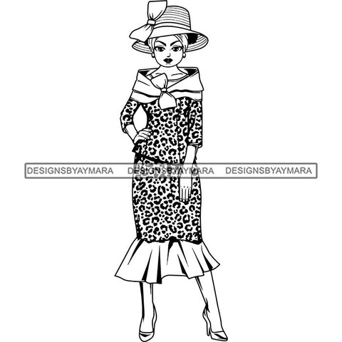 Afro Classy Lola Church Lady Glamour .SVG Clipart Vector Cutting Files For Circuit Silhouette Cricut and More!