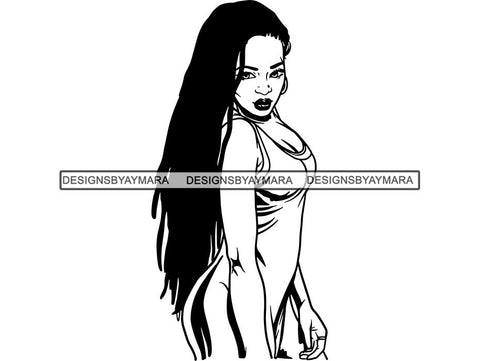 Afro Beautiful Woman Goddess Diva Classy Lady .SVG Cut Files For Silhouette and Cricut