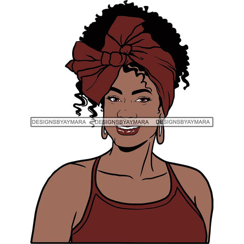 Afro Woman SVG Turban Head Wrap Cutting Files For Silhouette Cricut and More