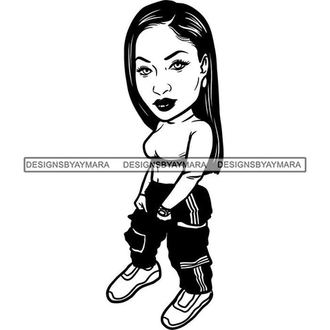 Fashion Woman Model Posing Summer Outfit Vogue Goddess Glamour Trendy Clothing Vector SVG Cutting Files