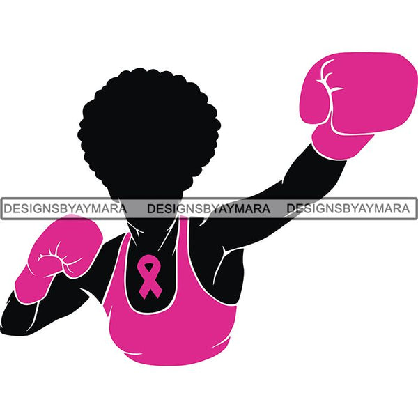 Strong Afro Woman SVG Cancer Survivor Cutting Files For Silhouette Cricut and More