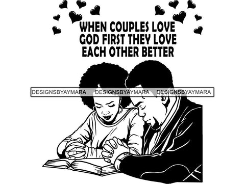 Black Couple Praying God Together SVG  Cut Files