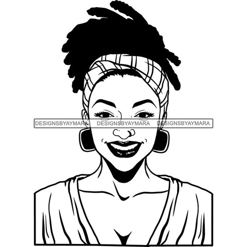 Afro Woman SVG Turban Head Wrap Cutting Files For Silhouette Cricut and More