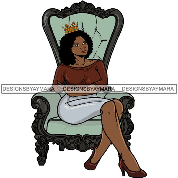 Afro Queen Goddess Melanin Nubian Glamour .PNG Print Files Not For Cutting