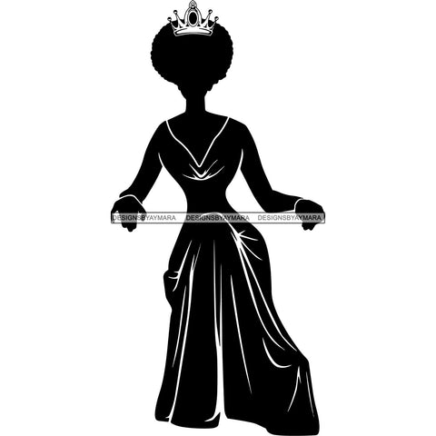 Afro Queen Silhouette SVG African Goddess Cutting Files 1