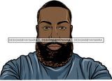 Attractive Black Man Bearded Hipster Model Fashion Male Guy Hombre Masculino Guapo Stylish Close-up Sexy Macho Manly SVG Files For Cutting