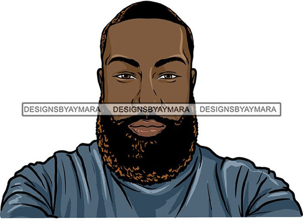 Attractive Black Man Bearded Hipster Model Fashion Male Guy Hombre Masculino Guapo Stylish Close-up Sexy Macho Manly SVG Files For Cutting