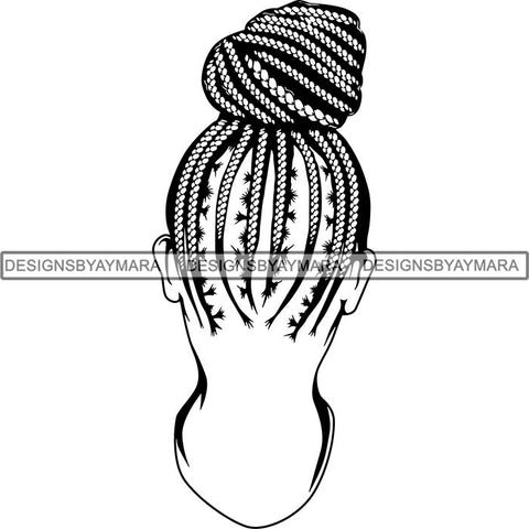 Afro Woman Braids Dreads Dreadlocks Hairstyle SVG Cut Files For Silhouette and Cricut