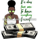 Afro Badass Goddess Hustle Woman Money Maker .SVG Cutting Files For Silhouette and Cricut and More!