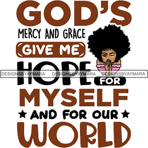 Afro Melanin Popping Lola Kinky Hair God Quotes SVG Cutting Files For Silhouette Cricut and More