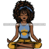 Afro Lola Meditating Yoga Relaxing .SVG Cutting Files For Silhouette Cricut and More!