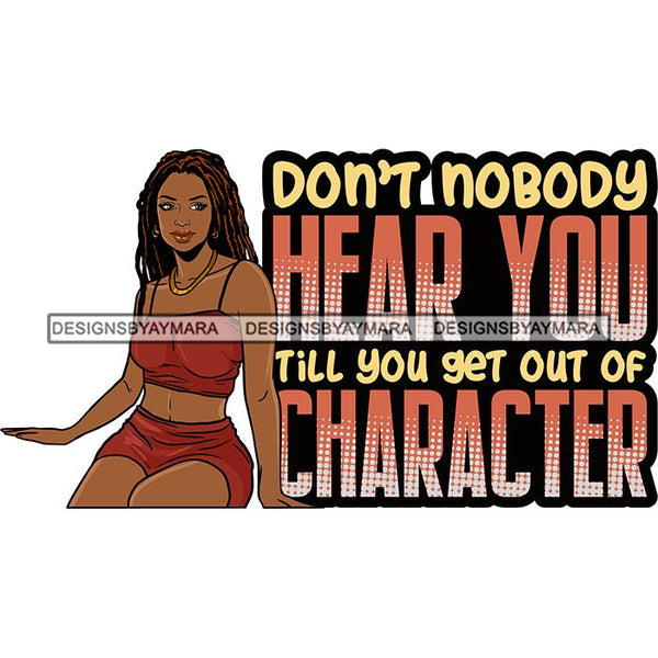 Afro Woman Dreadlocks Locs Hairstyle Gangster Bad Ass Quotes .SVG Cutting Files For Silhouette Cricut and More!