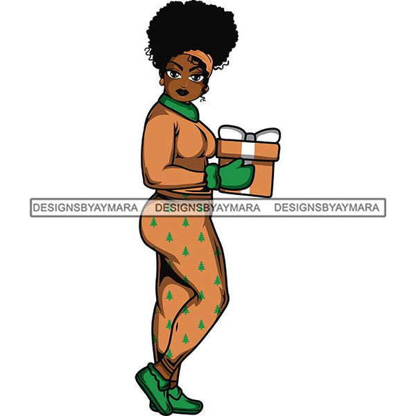 Afro Lola Christmas Winter Pajamas Gift .SVG Cutting Files For Silhouette and Cricut and More!