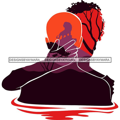 Sensual Couple Silhouette African Wildlife Proud Roots Safari Savanna Africa Continent Exotic Scenic SVG Cutting Files