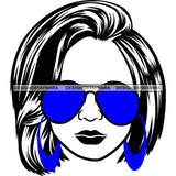 Afro Lola Boss Lady Dope Diva Glamour Wearing Glasses Accesories .SVG Cut Files