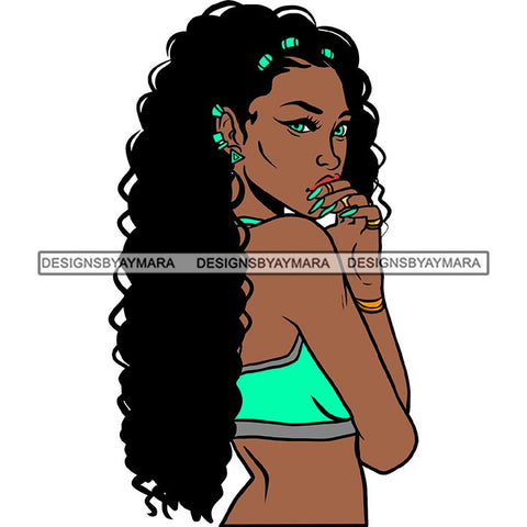 Ebony Afro Woman Nubian Melanin Brown Skin Makeup Model Glasses Accesories SVG Cut Files