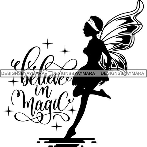 Afro Fairy Fantasy Magic SVG Cut Files For Silhouette and Cricut