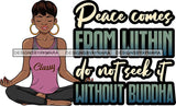 Afro Lola Doing Yoga Inhale Exhale Meditating Relax Meditate .SVG Cutting Files For Silhouette Cricut and More!