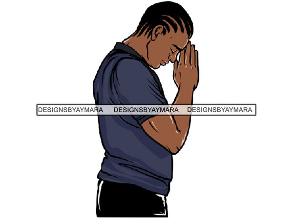 Man Praying God PNG Print File Not For Cutting