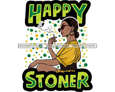 Woman Smoking Pot Joint Blunt Stoned High Life Weed Leaf Marijuana Grass Relax Chill SVG Cutting Files