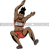 Afro Black Woman Runner Sprinting Athletic Sport .PNG Print File Not For Cutting