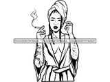 Woman Smoking Pot Deadlock Braids Hairstyle Rasta Queen Blunt Weed Cannabis 420 Marijuana Stoner High Life .SVG Cut File For Silhouette and Cricut