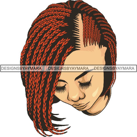 Afro Woman Braids Dreads Dreadlocks Hairstyle PNG Print File Not For Cutting