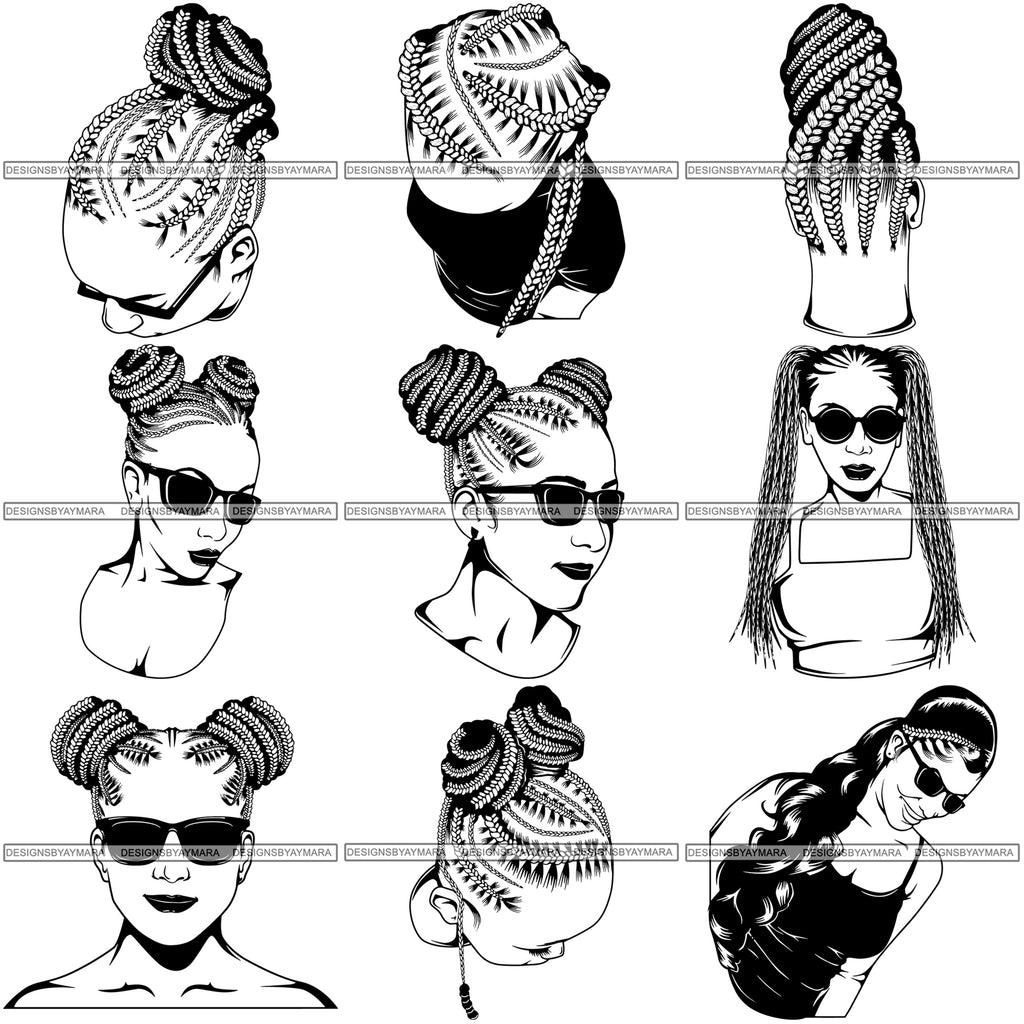 Hair Braided SVG Cut Files Hair Braided Silhouette Braided Svg Braided Hair  Svg Fashion Svg Hair Braided Bundle 