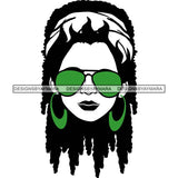 Afro Lola Boss Lady Dope Diva Glamour Wearing Glasses Accesories .SVG Cut Files