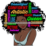 Afro Pretty Woman Hair Quotes Words Letters Lady Female Qualities SVG Files For Cutting and More!