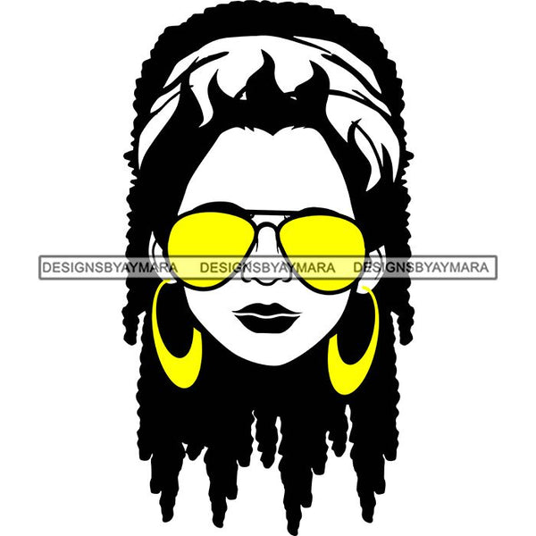 Afro Lola Boss Lady Dope Diva Glamour Wearing Glasses Accesories .SVG Cut Files