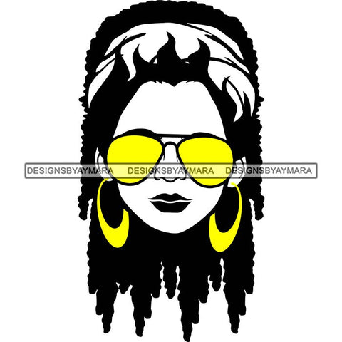 Afro Lola Boss Lady Dope Diva Glamour Wearing Glasses Accesories .SVG Cut Files