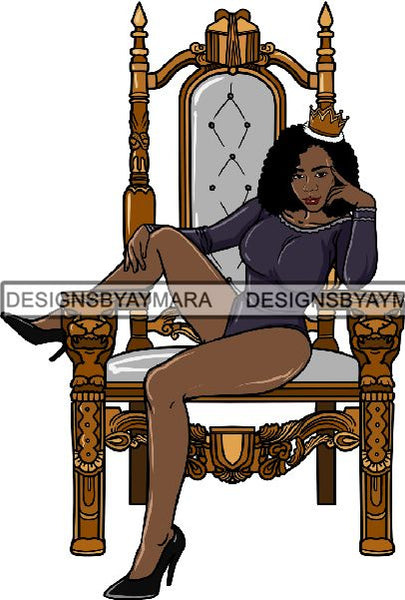 Afro Queen Goddess Melanin Nubian Glamour .PNG Print Files Not For Cutting